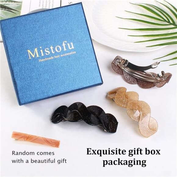 Large Hair Barrettes for Women Beautiful Lines Simple Retro Classic Snap French - Picture 6 of 7